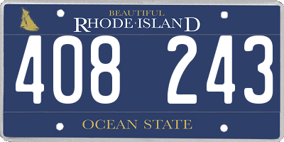 RI license plate 408243