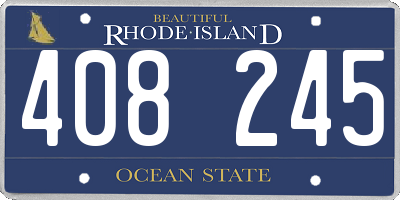 RI license plate 408245