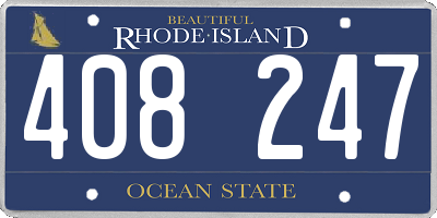 RI license plate 408247
