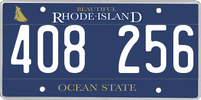 RI license plate 408256