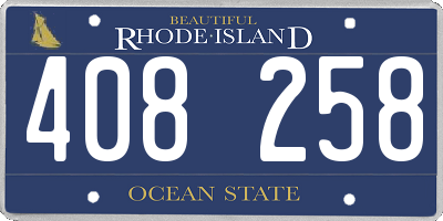 RI license plate 408258