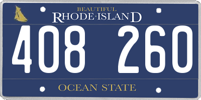 RI license plate 408260