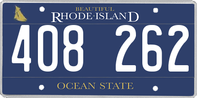 RI license plate 408262