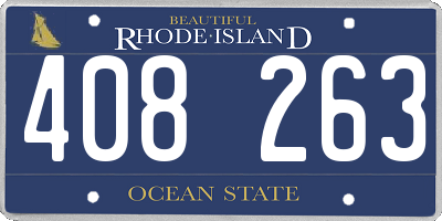 RI license plate 408263