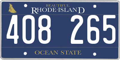 RI license plate 408265