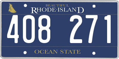 RI license plate 408271