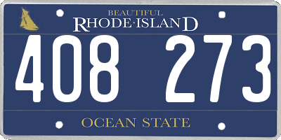 RI license plate 408273