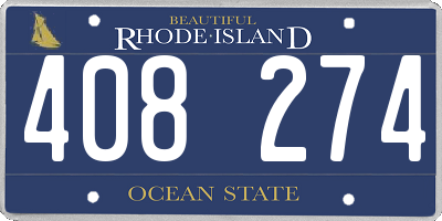 RI license plate 408274