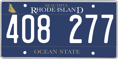 RI license plate 408277
