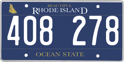 RI license plate 408278