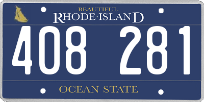 RI license plate 408281
