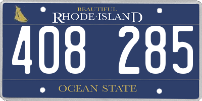 RI license plate 408285