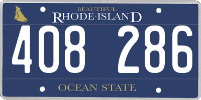 RI license plate 408286