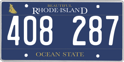 RI license plate 408287
