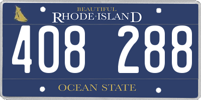 RI license plate 408288