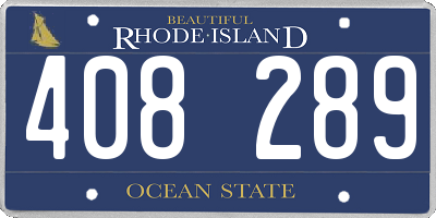 RI license plate 408289