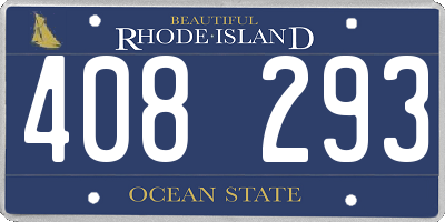RI license plate 408293