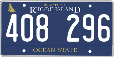 RI license plate 408296