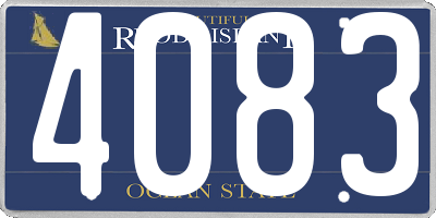 RI license plate 4083