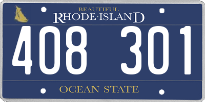 RI license plate 408301