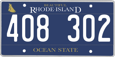 RI license plate 408302