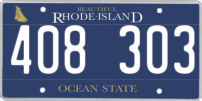 RI license plate 408303