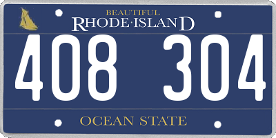 RI license plate 408304