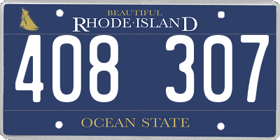 RI license plate 408307