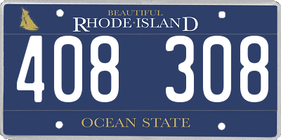 RI license plate 408308