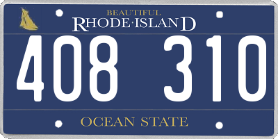 RI license plate 408310