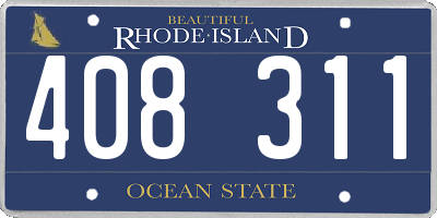 RI license plate 408311