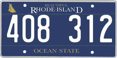RI license plate 408312