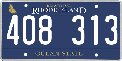 RI license plate 408313