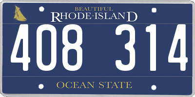 RI license plate 408314