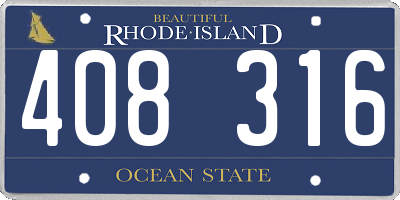 RI license plate 408316