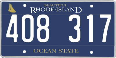 RI license plate 408317