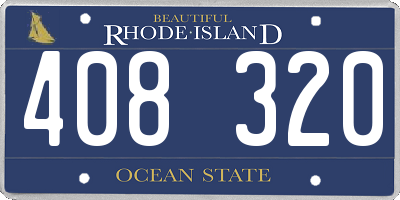 RI license plate 408320
