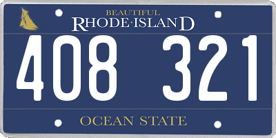 RI license plate 408321
