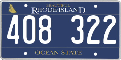 RI license plate 408322