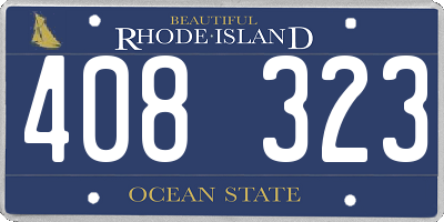 RI license plate 408323