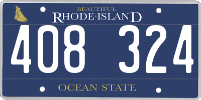 RI license plate 408324