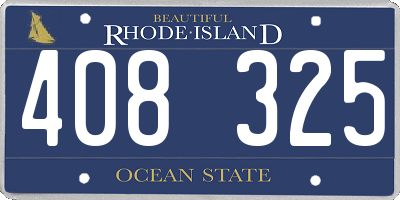 RI license plate 408325