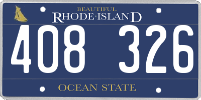 RI license plate 408326