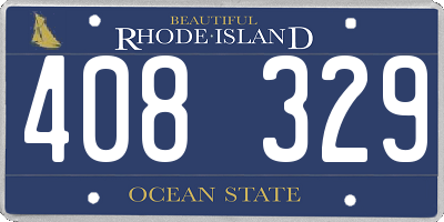 RI license plate 408329