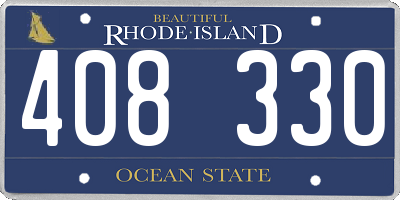 RI license plate 408330