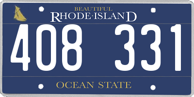 RI license plate 408331