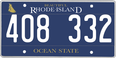 RI license plate 408332