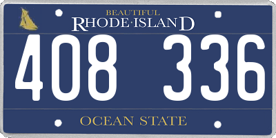 RI license plate 408336