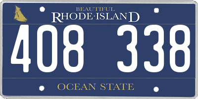 RI license plate 408338