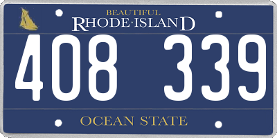 RI license plate 408339